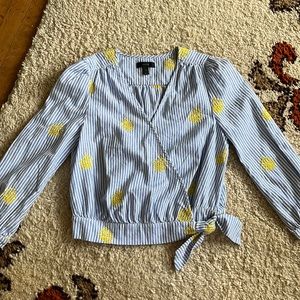 J. Crew long sleeve tie shirt